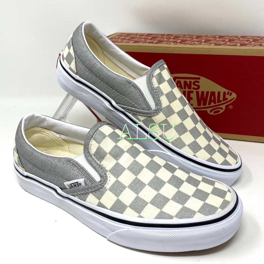 VANS Slip On Checkerboard Silver Women’s - Picture 2 of 8